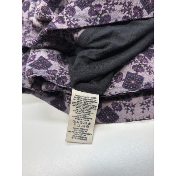 Free People Skorts XS Purple Floral Long Pants with Overlay Pull On Feminine - Picture 5 of 10